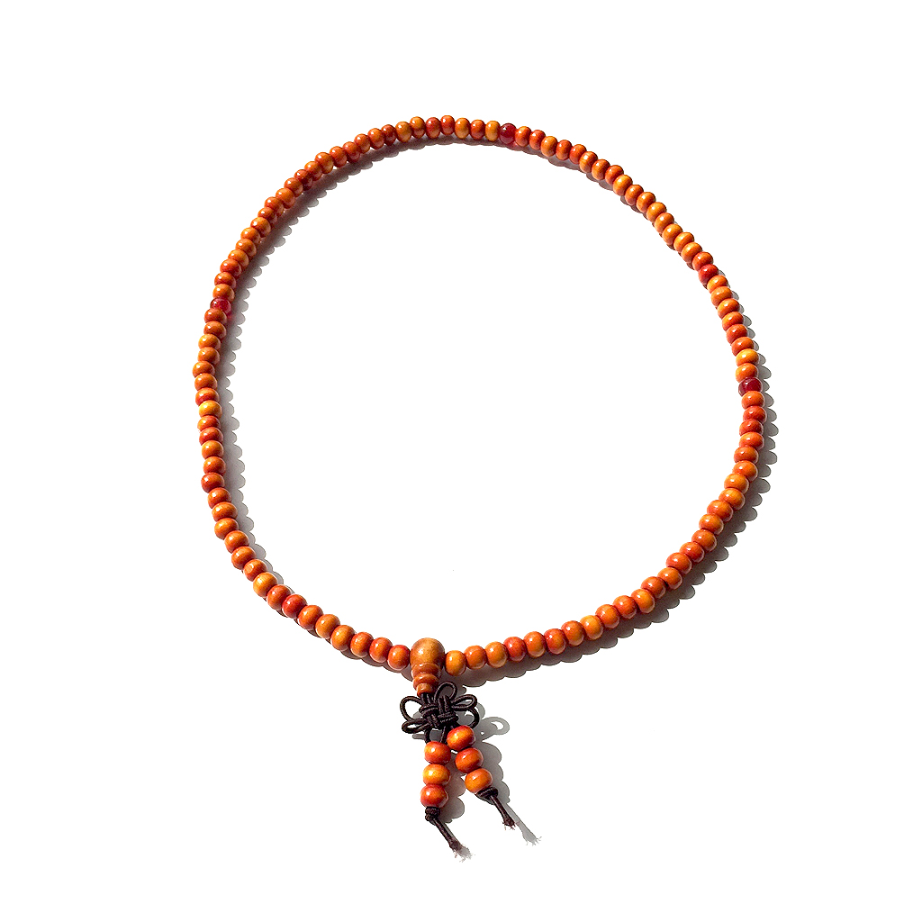 SANDALWOOD MALA BEADS – BROWN/ORANGE – MYL